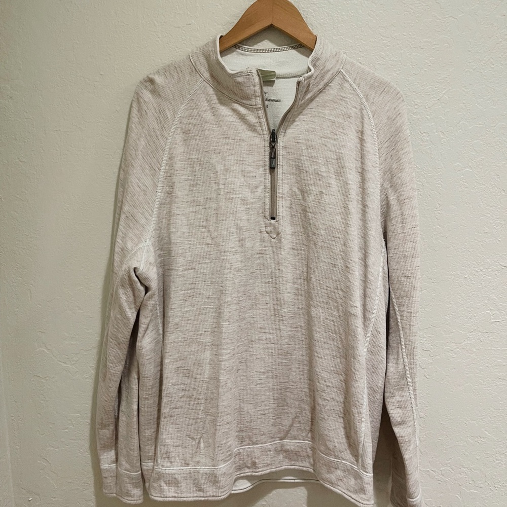Tommy Bahama Light Tan Zip-Up Sweater